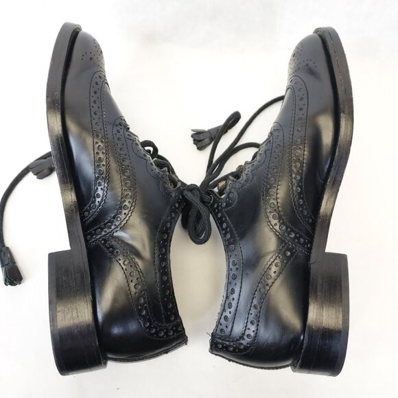 Thistle Gillie Brogues Shoes Men UK 5.5 EU38 Black Leather Highland Dress Oxford - Picture 12 of 16